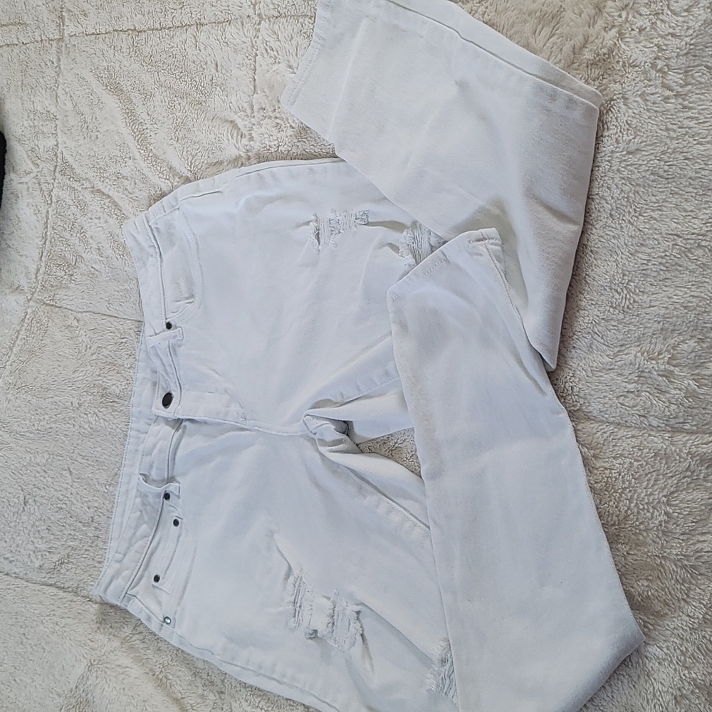 Faded Glory white distressed jeans size 14